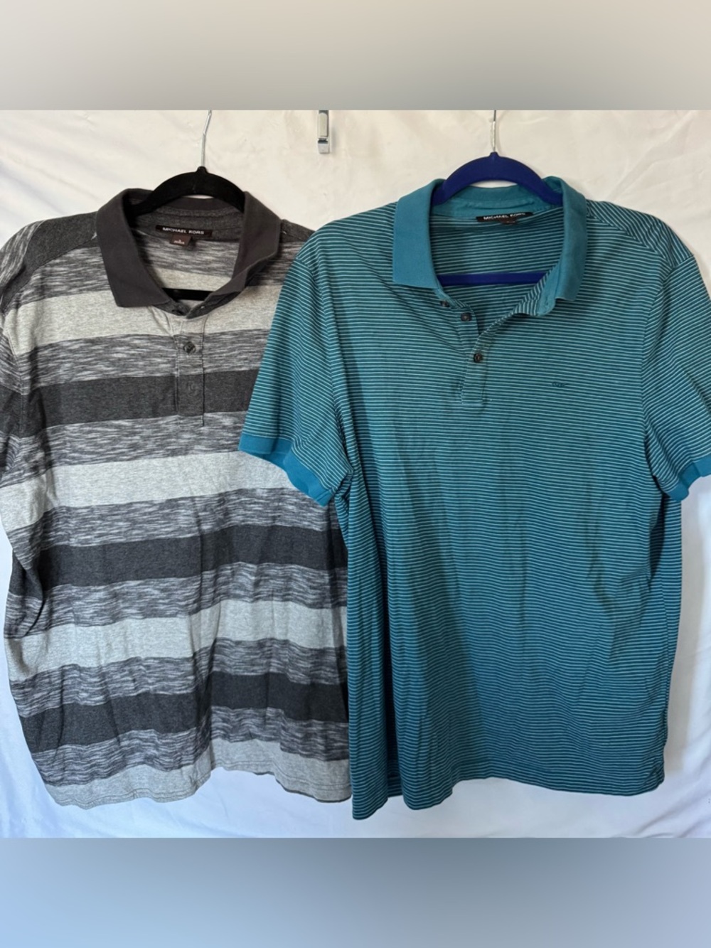 Michael Kors 2pc EUC men’s striped short sleeve shirts